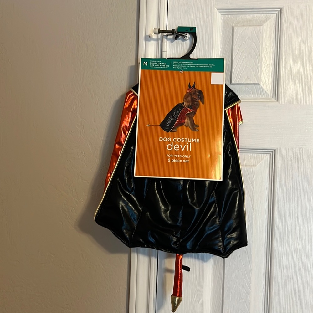 2 Dog Costumes - French Maid (size Medium) & Devil (size Medium) - Picture 6 of 8